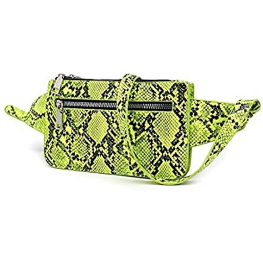 💋RESERVED: SNAKESKIN PRINT PU LEATHER BELT BAG FANNY PACK!!!